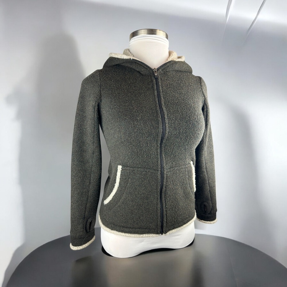 Kuhl Apres Alfpaca Fleece Full Zip Hooded Jacket Sherpa Brown Cozy Warm Size XS - Picture 16 of 16